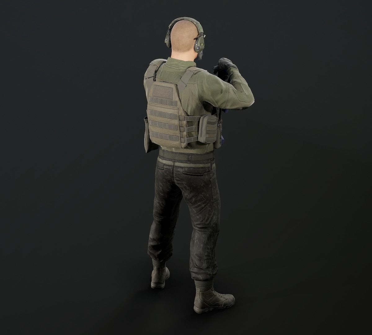 Modular PMC Character Low-poly 3D model_4