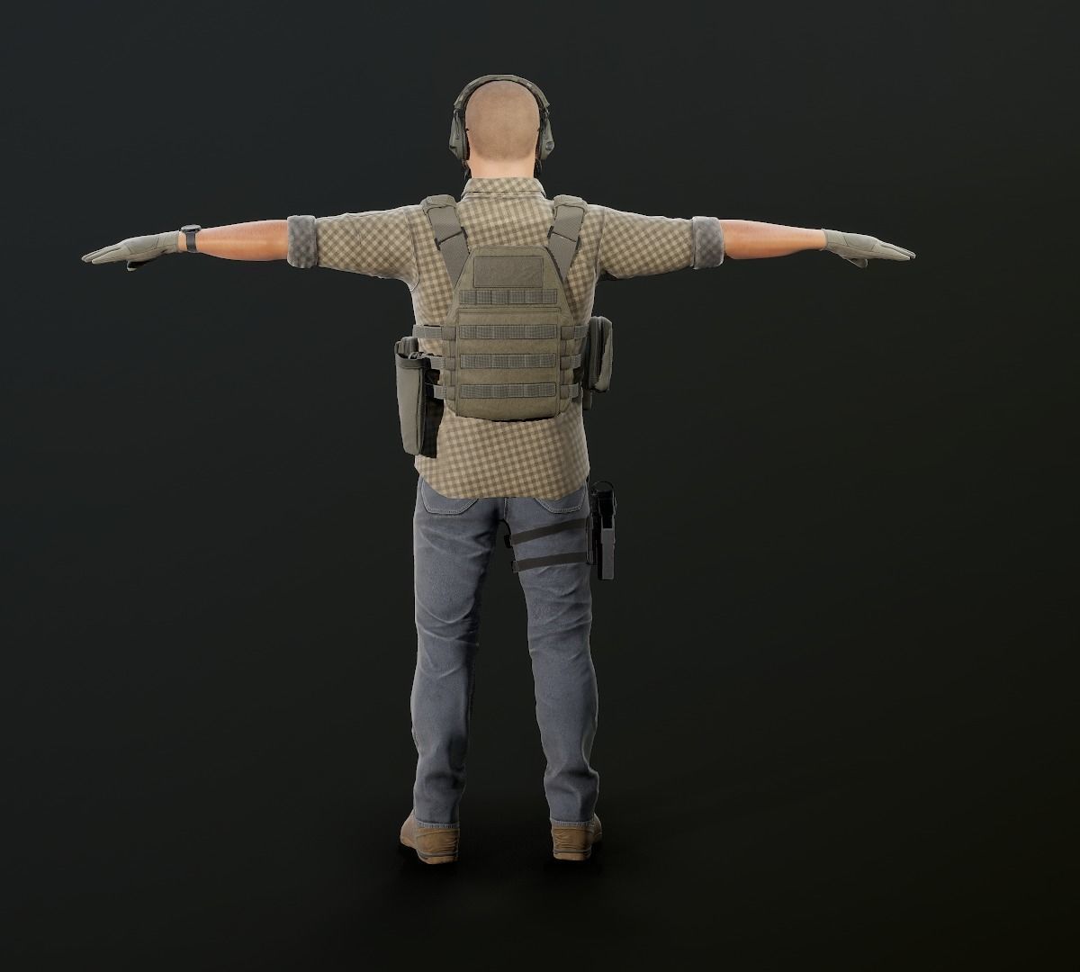 Modular PMC Character Low-poly 3D model_16