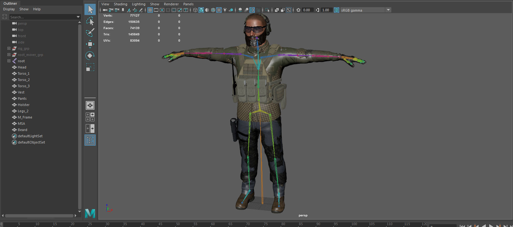 Modular PMC Character Low-poly 3D model_29