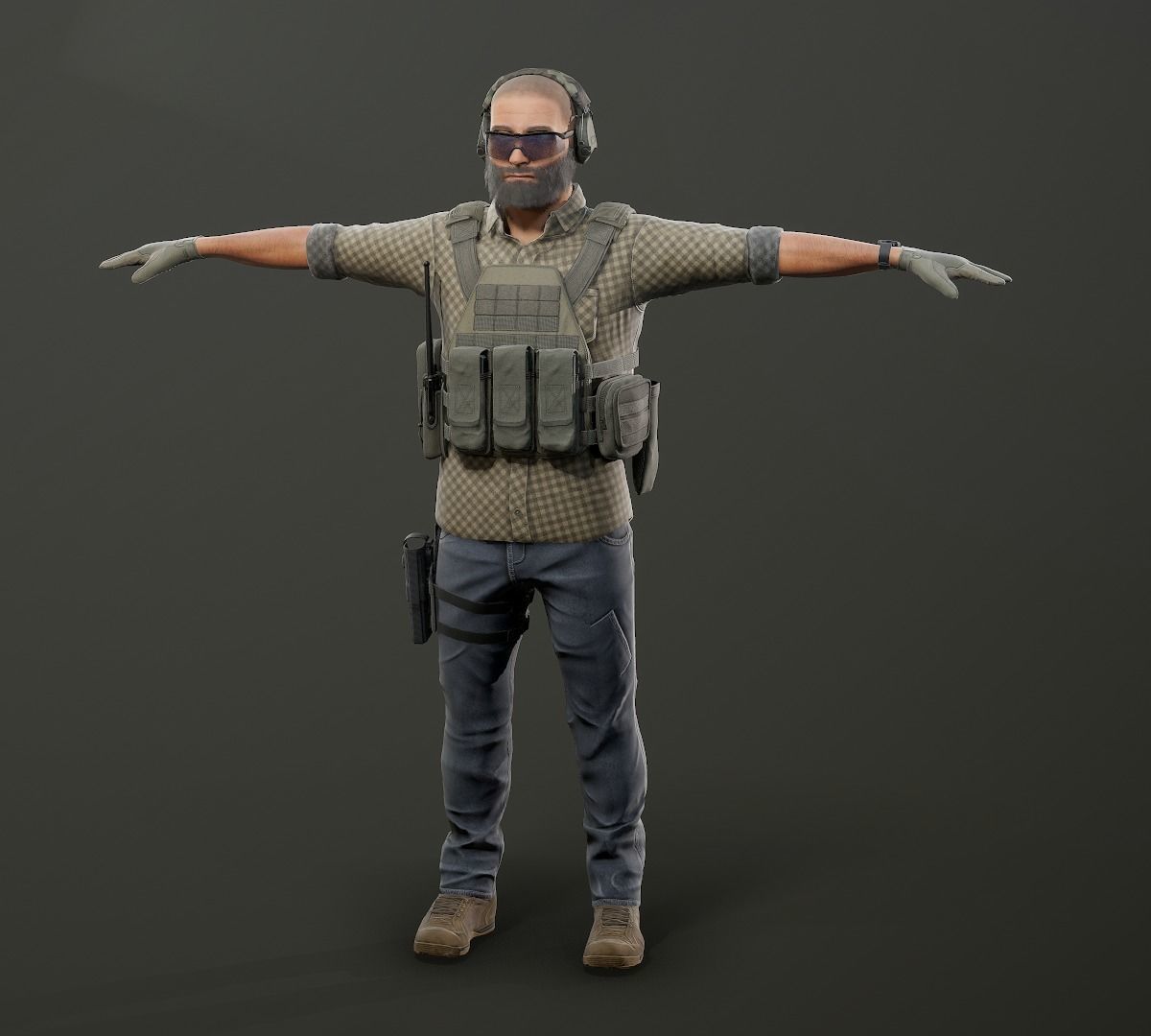 Modular PMC Character Low-poly 3D model_15