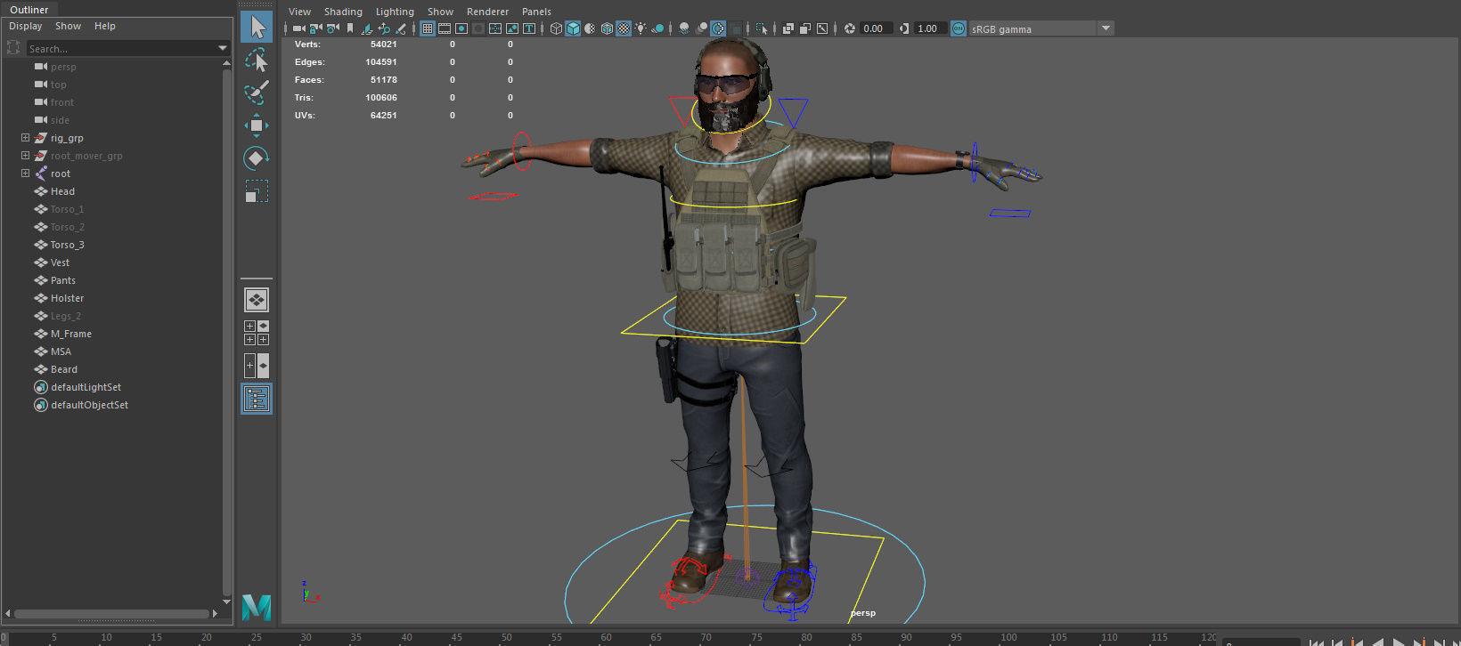 Modular PMC Character Low-poly 3D model_30