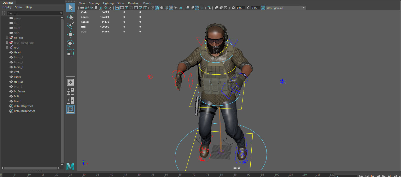 Modular PMC Character Low-poly 3D model_31