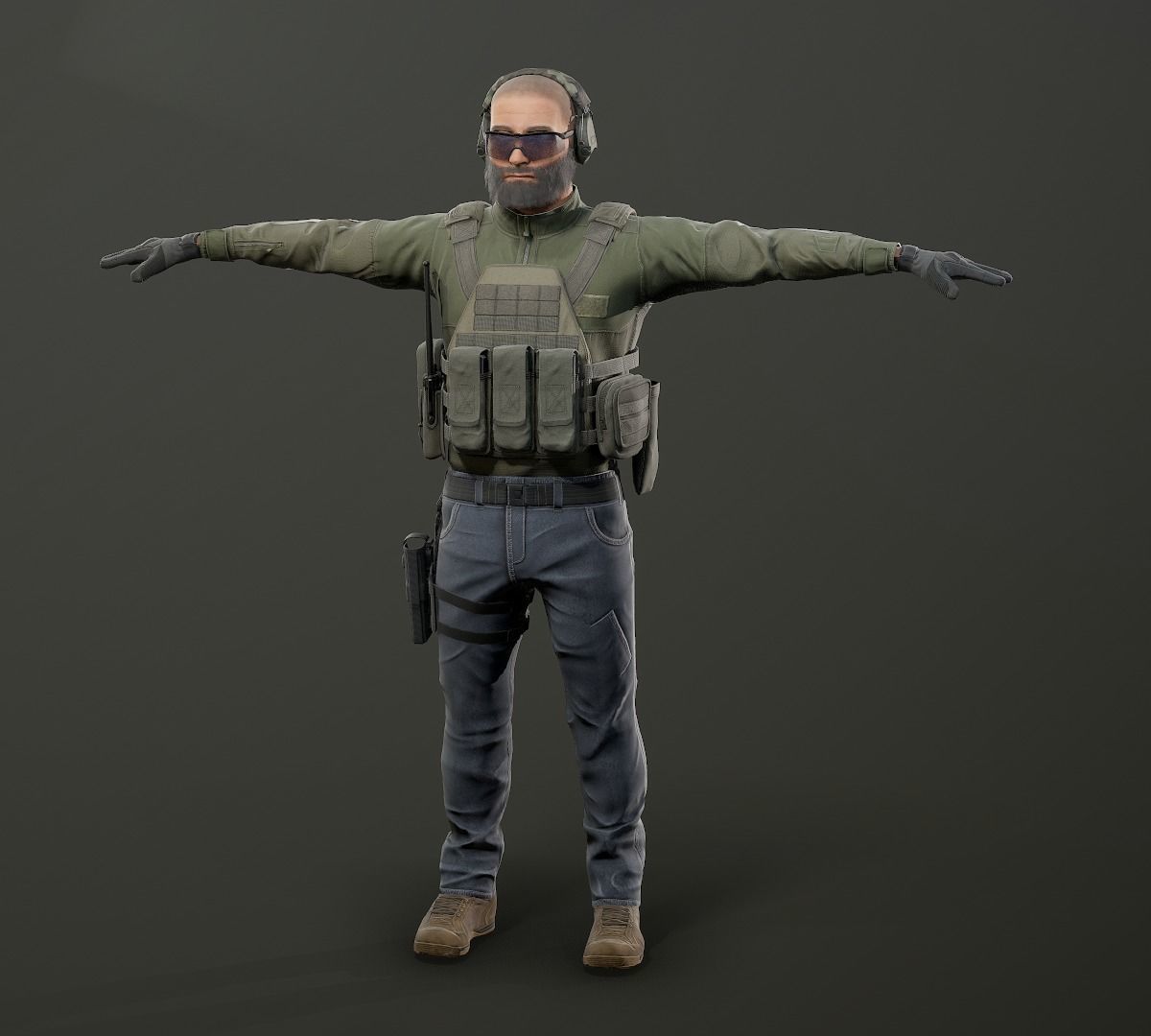 Modular PMC Character Low-poly 3D model_13