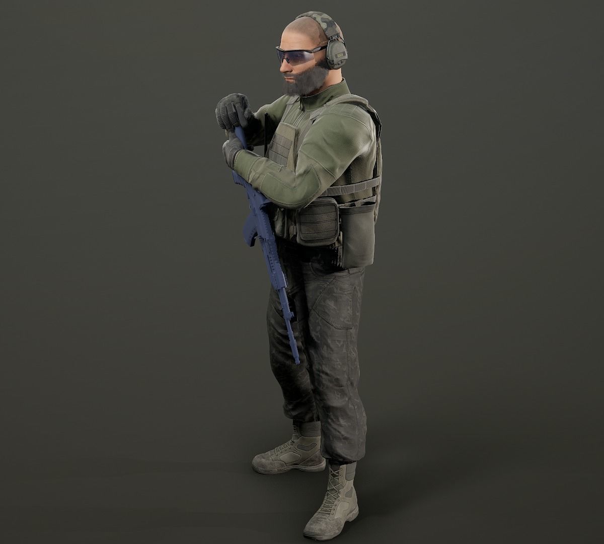 Modular PMC Character Low-poly 3D model_3