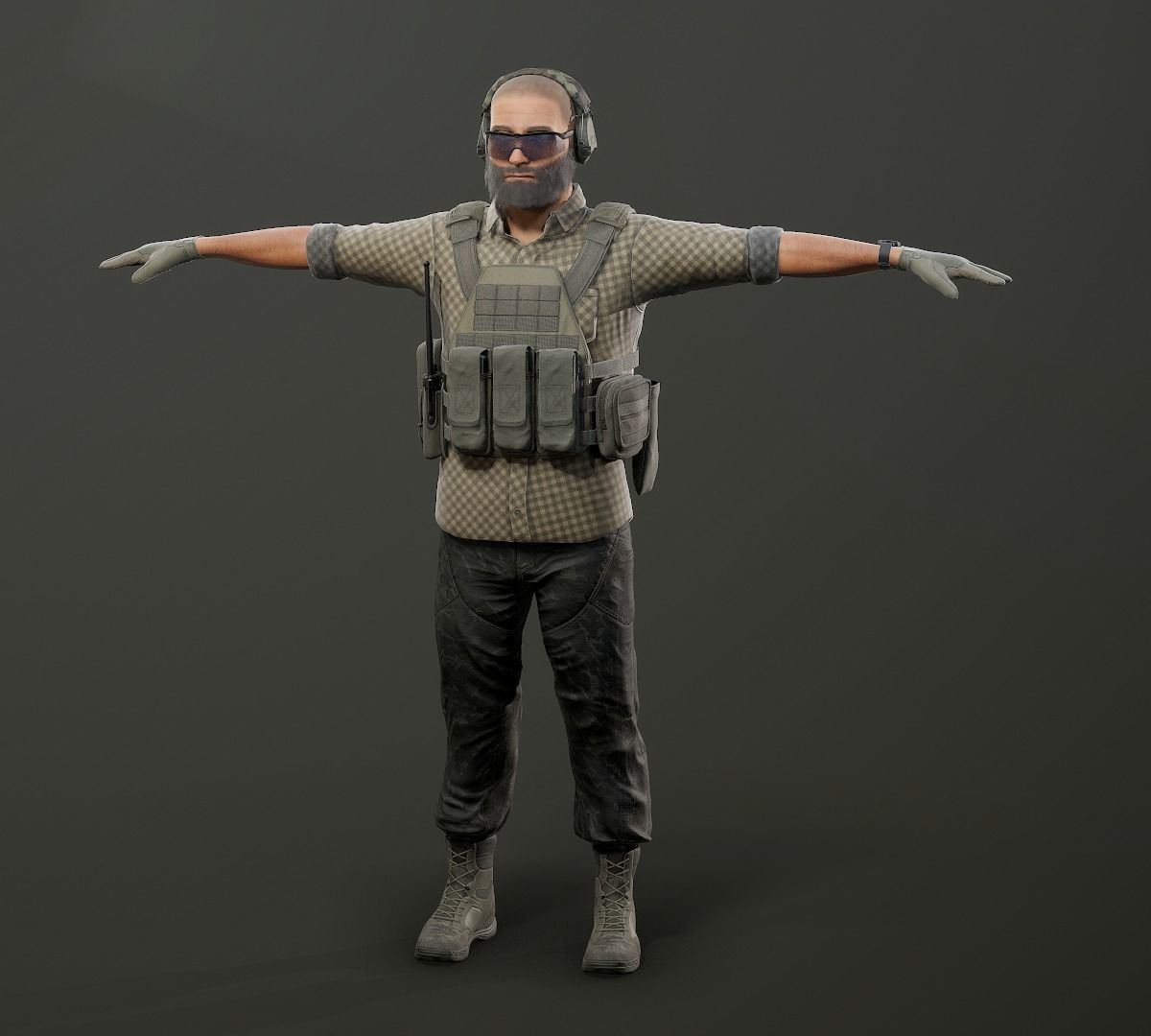Modular PMC Character Low-poly 3D model_9