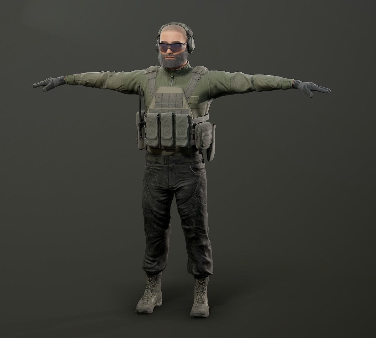 Modular PMC Character Low-poly 3D model_7