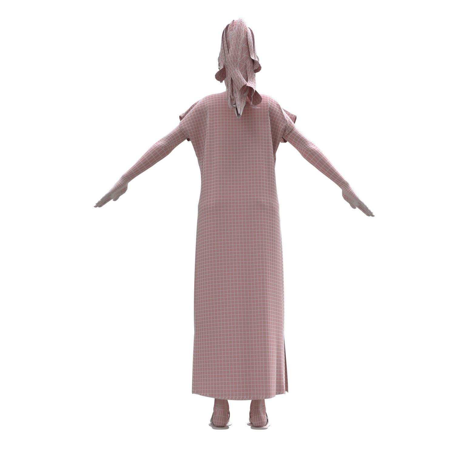 3d realistic female with clothing arabic faracha 3D model_15