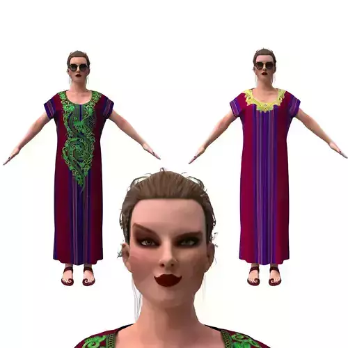 3d realistic female with clothing  arabic faracha  3D model
