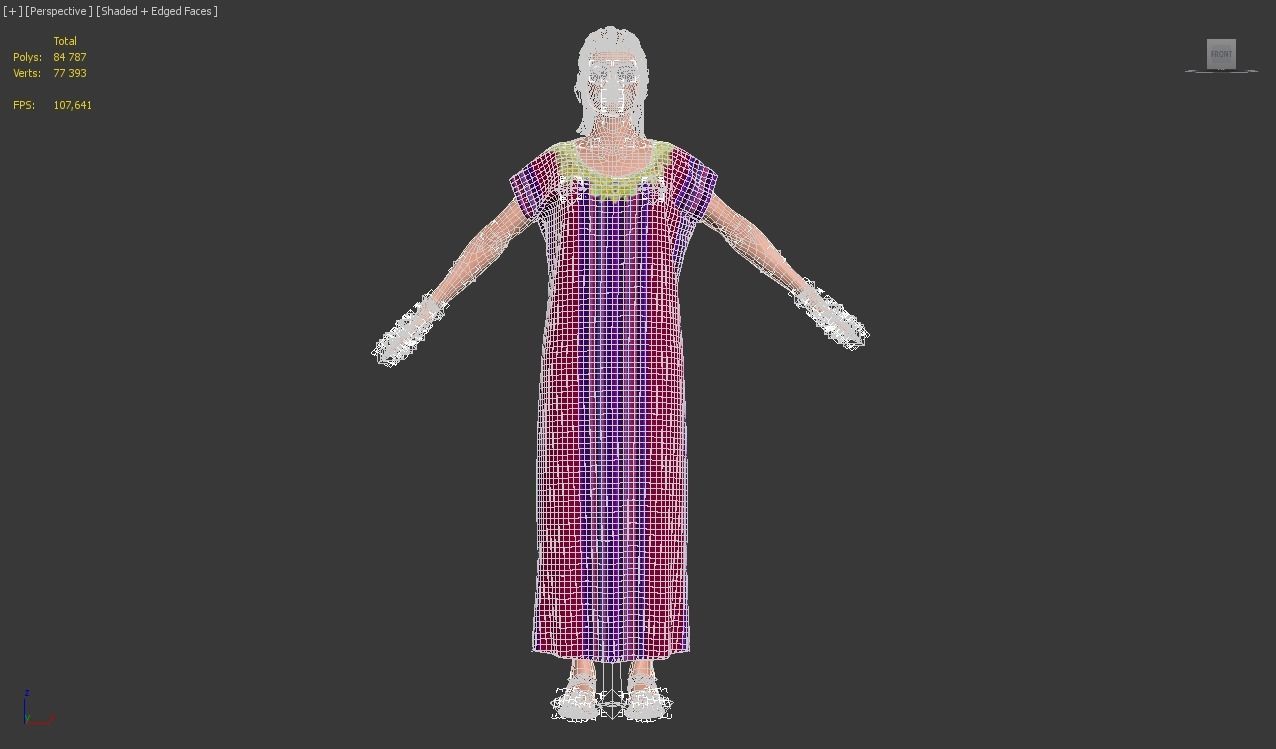 3d realistic female with clothing arabic faracha 3D model_17