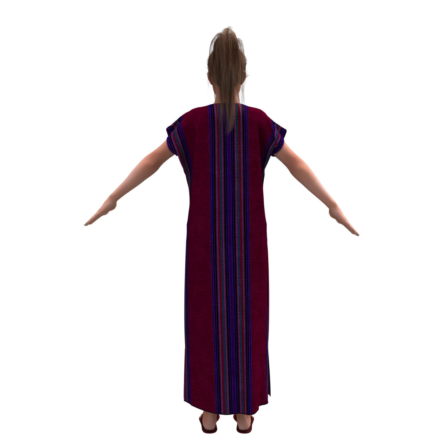 3d realistic female with clothing arabic faracha 3D model_14