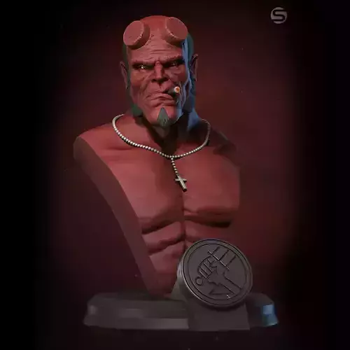 Hellboy bust miniature 3D print model