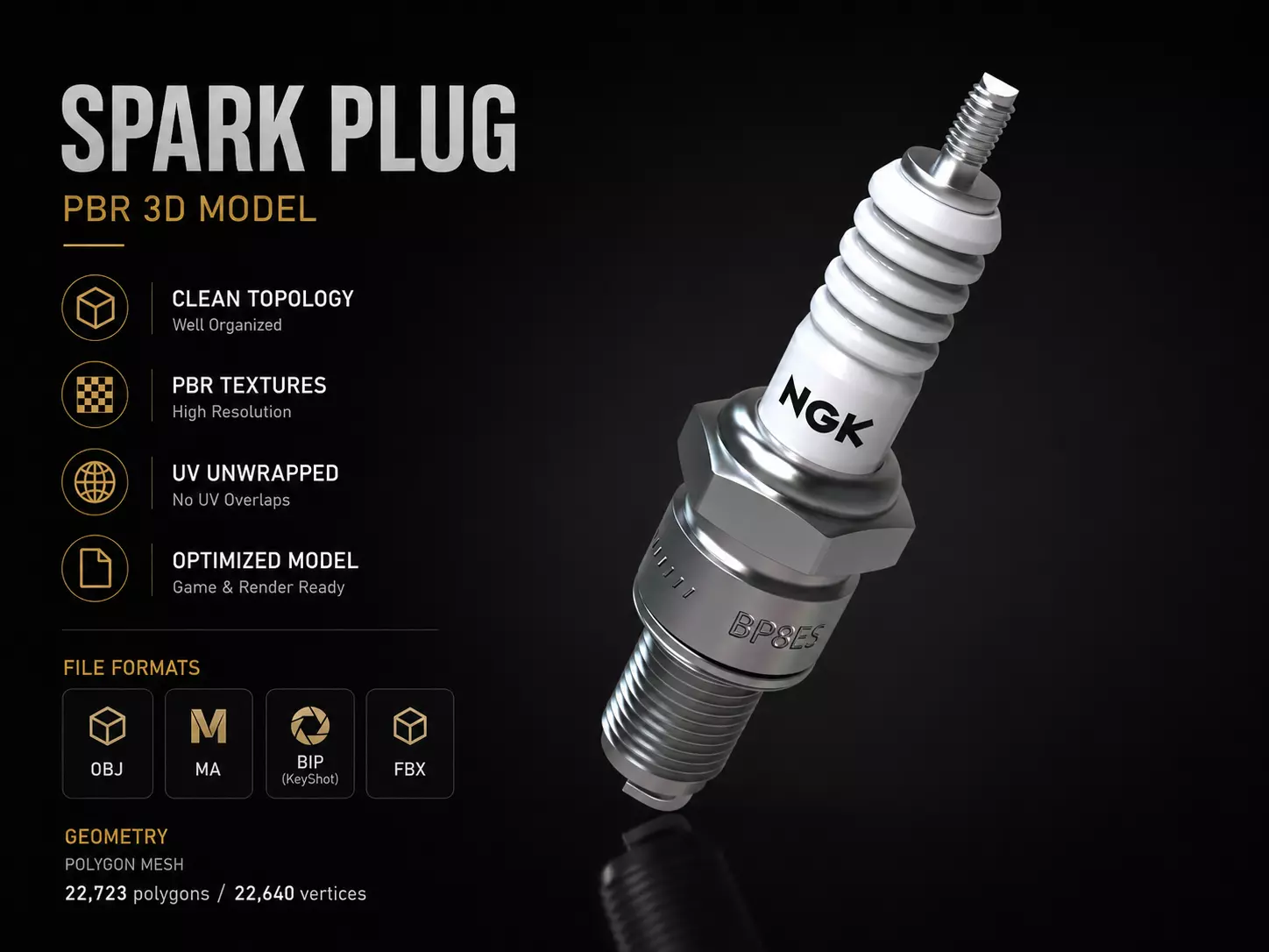 Spark Plug Motocycle 3D model