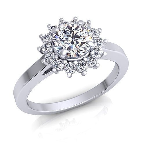 CJC154 Ladies womans womens diamond ruby emerald Rings 3D print model