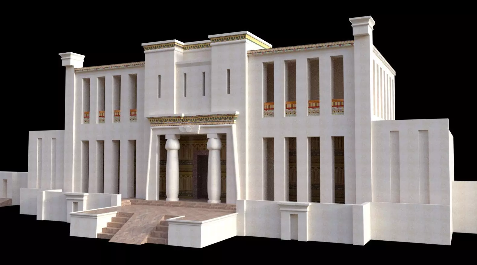 Egyptian Palace Facade 3D model_0