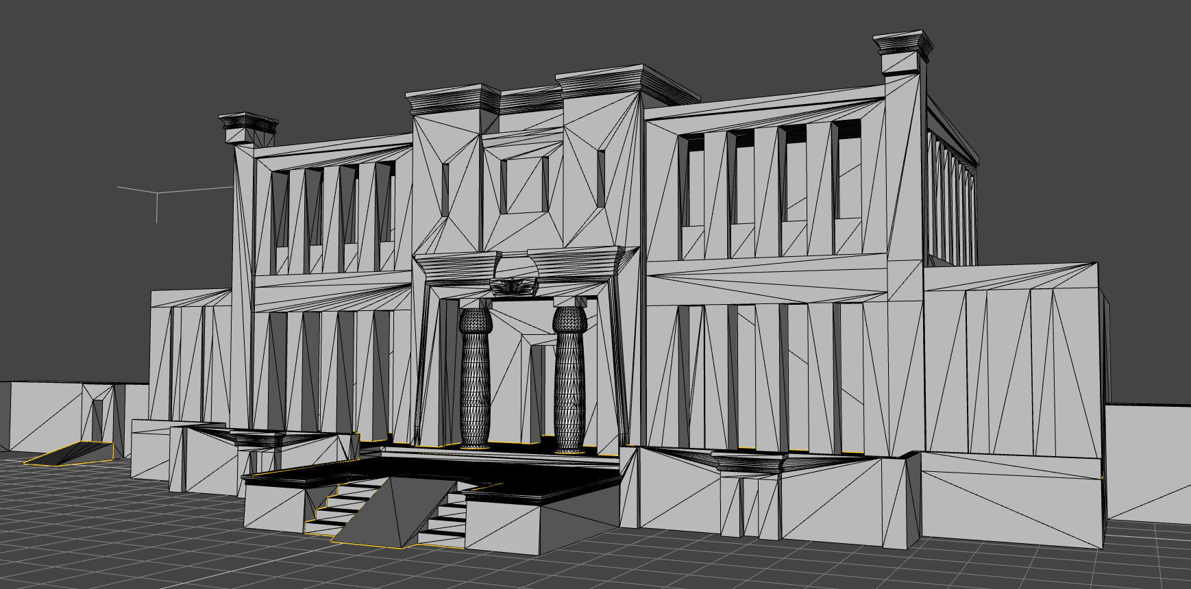 Egyptian Palace Facade 3D model_1