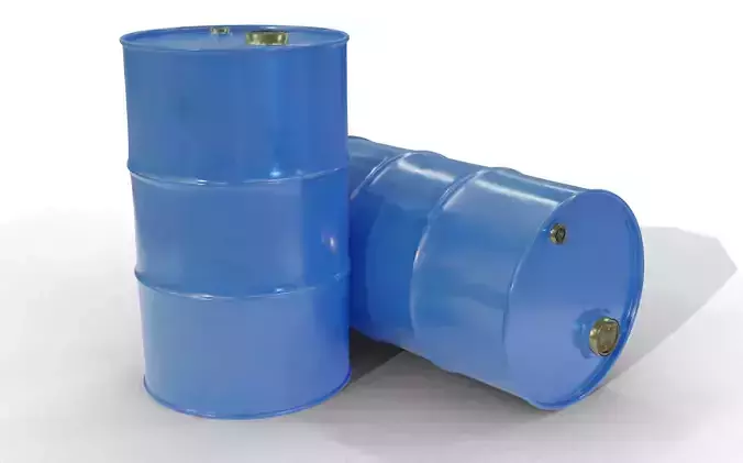 Blue Oil Barrel Low-poly 3D model