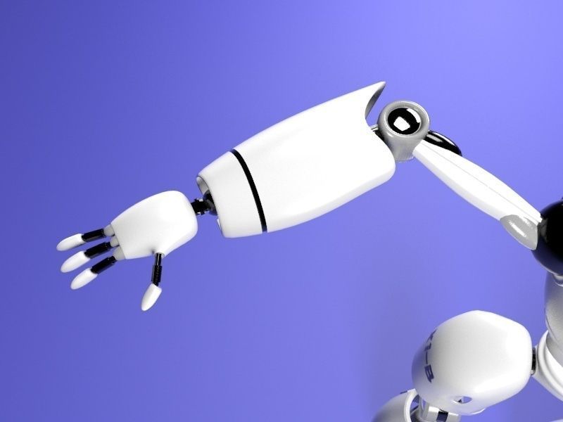 Rigged guard robot Low-poly 3D model_4