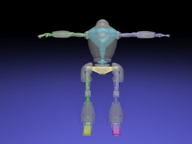 Rigged guard robot Low-poly 3D model_9