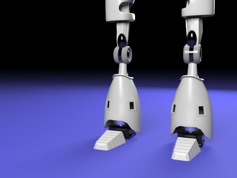 Rigged guard robot Low-poly 3D model_5