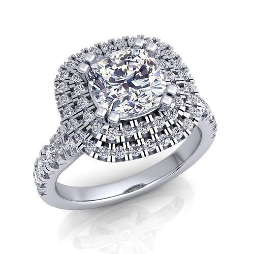 CJC160 Ladies womans womens diamond ruby emerald Rings 3D print model