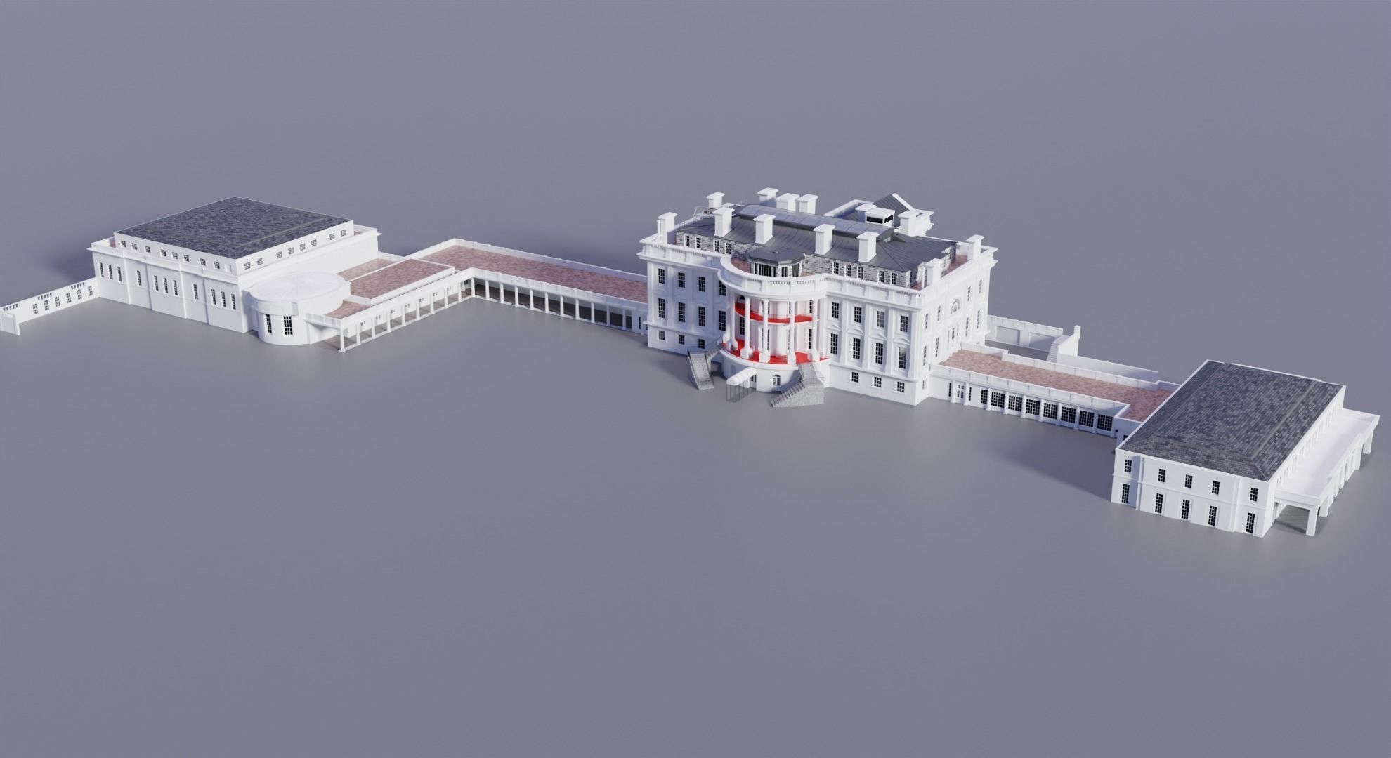 White House 3D Model and extras 3D model_3