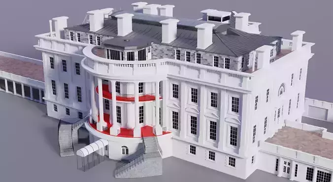 White House 3D Model and extras 3D model