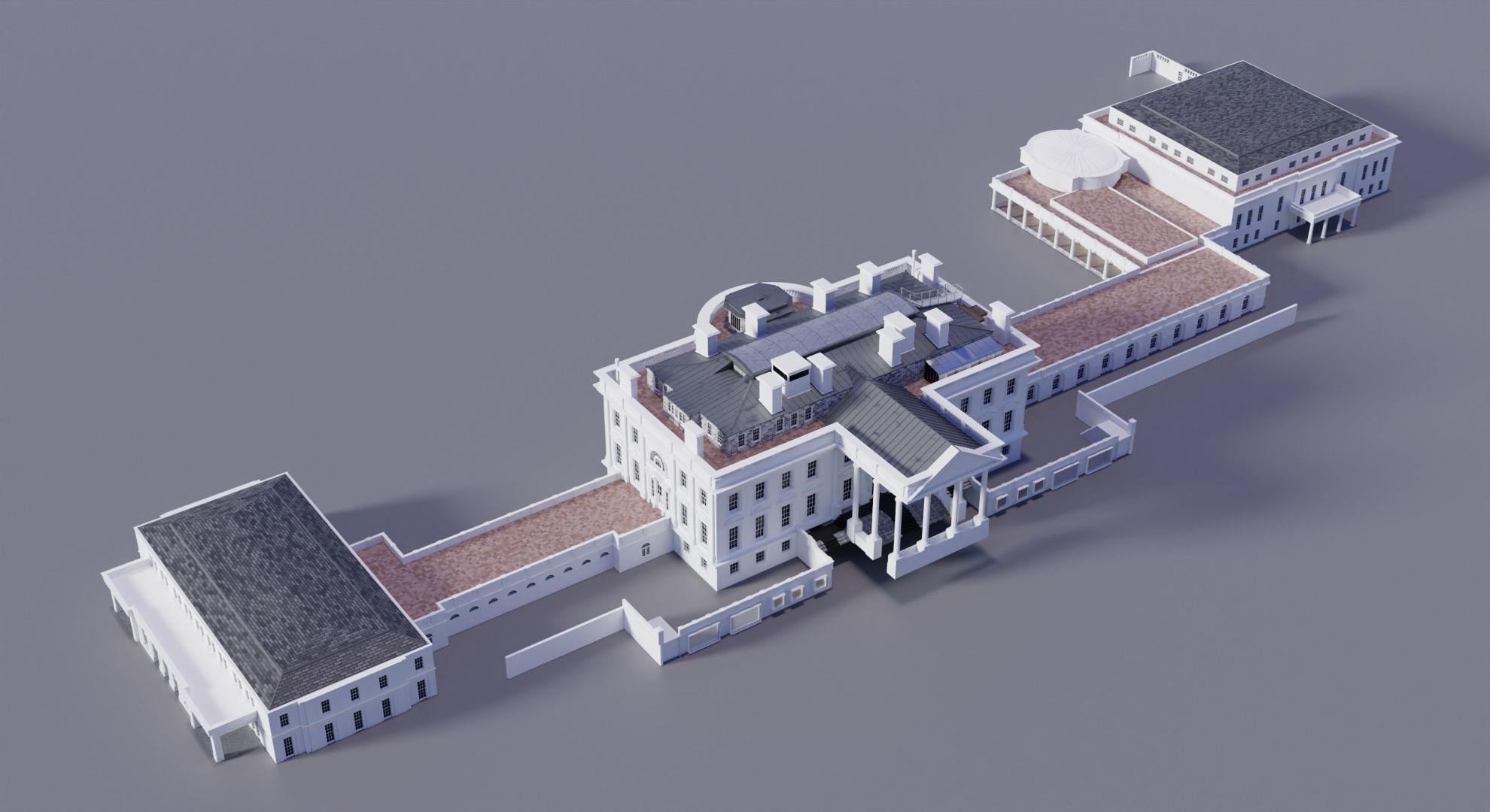 White House 3D Model and extras 3D model_2