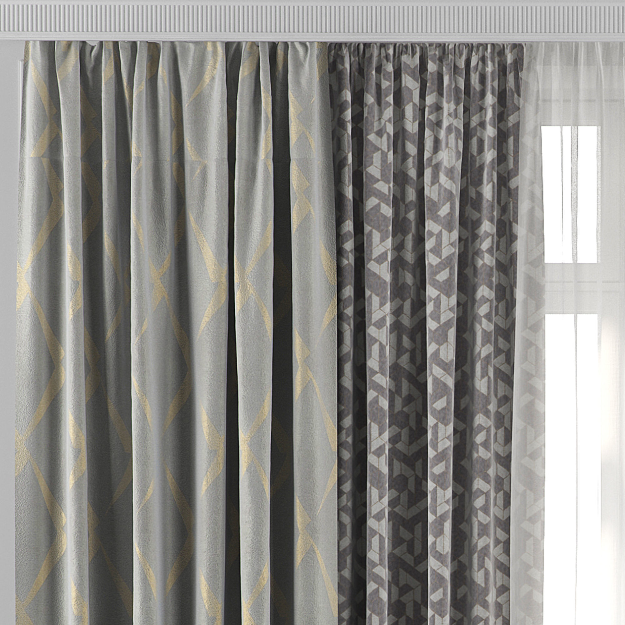 Curtain Set 38 3D model_1