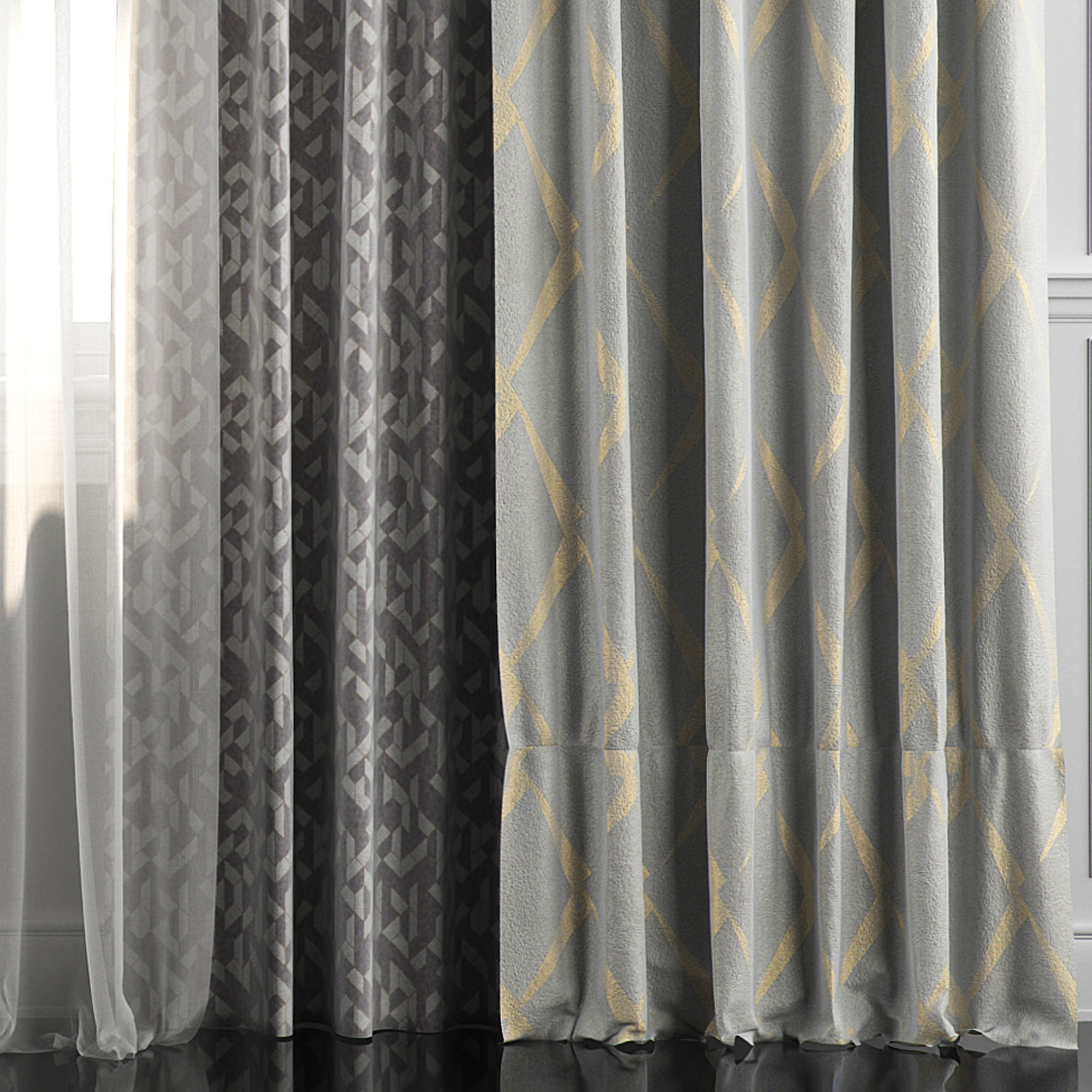 Curtain Set 38 3D model_3