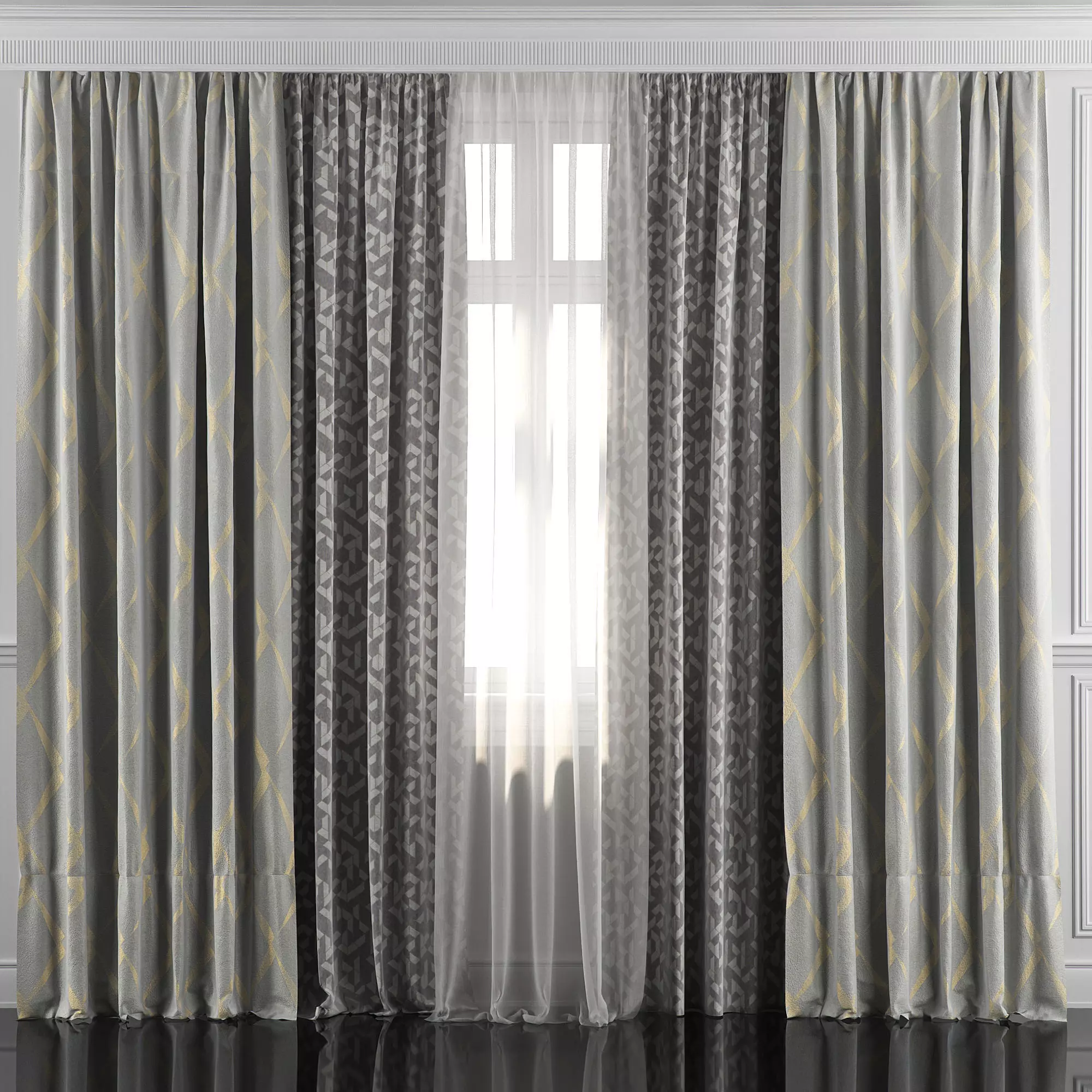 Curtain Set 38 3D model_0