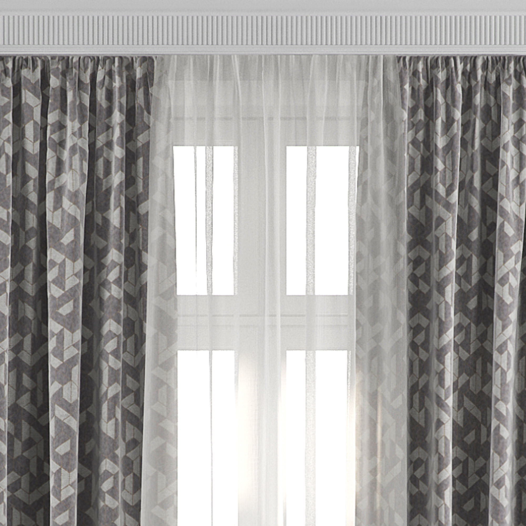 Curtain Set 38 3D model_2