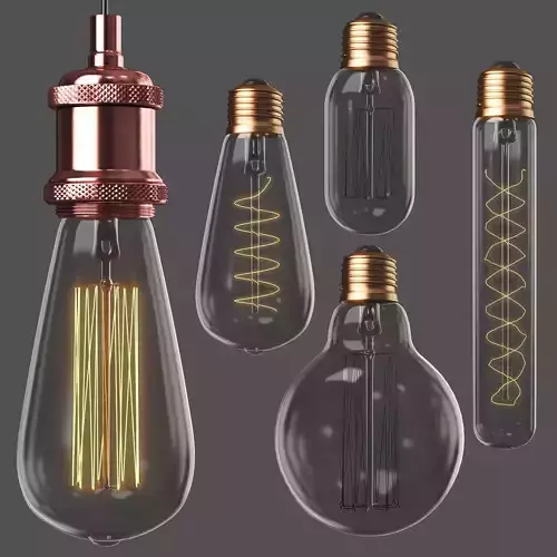Loft Edison Lamps ON OFF 3D model