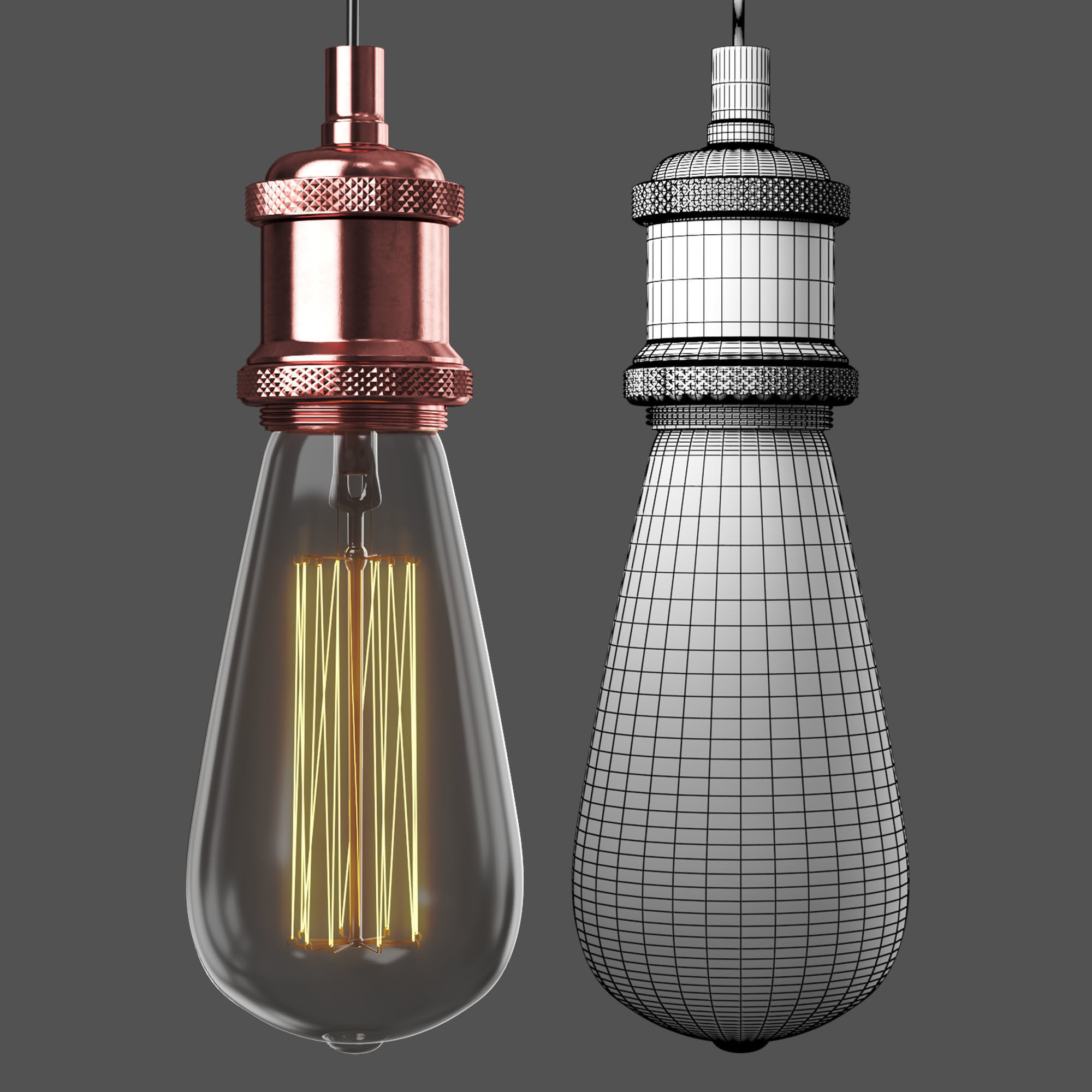 Loft Edison Lamps ON OFF 3D model_3
