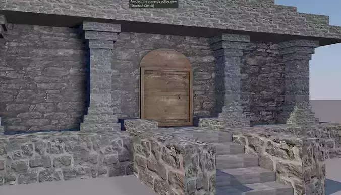 mendieval temple Free low-poly 3D model mendieval temple Free low-poly 3D model