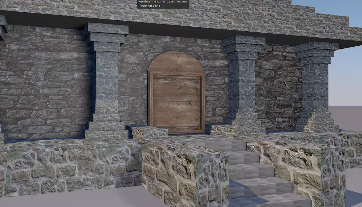 mendieval temple Free low-poly 3D model_0