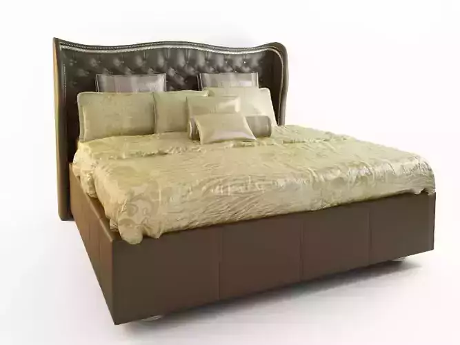 HOLLYWOOD SWANK UPHOLSTERED BED 3D model
