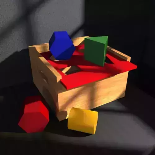 Wooden Geometric Shape Box 3D model