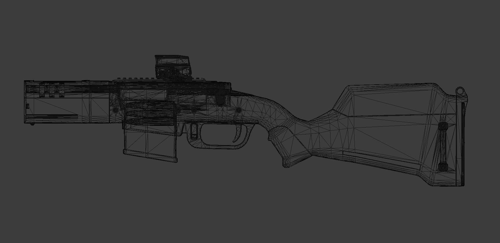 454 Long Drill Rifle Low-poly 3D model_9