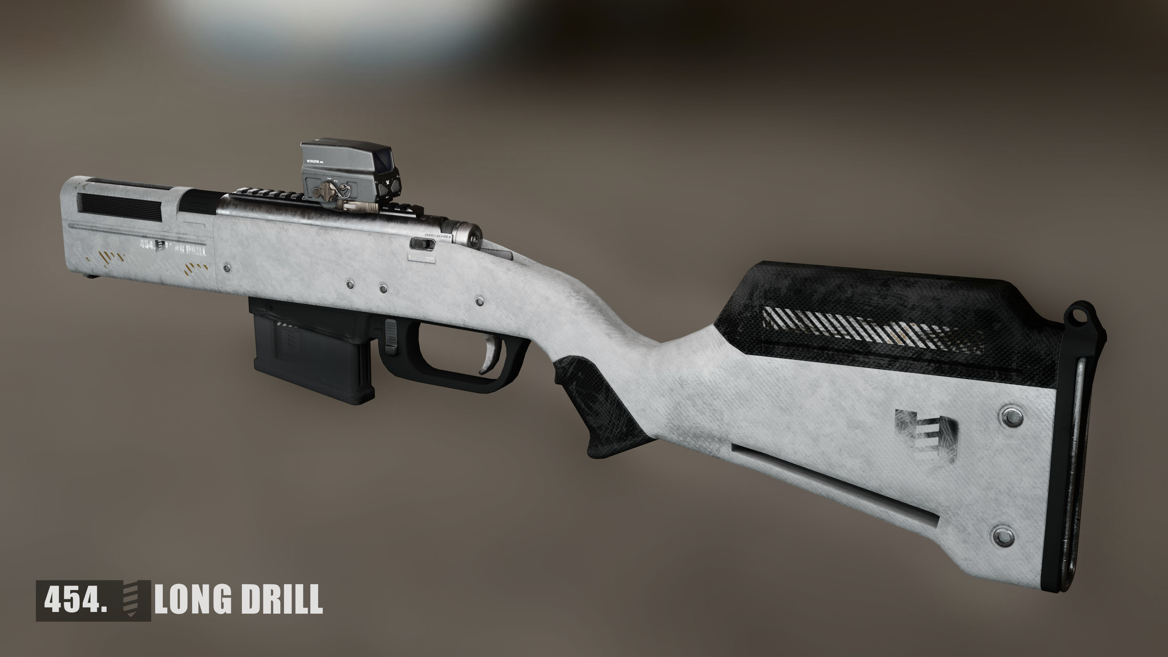 454 Long Drill Rifle Low-poly 3D model_5