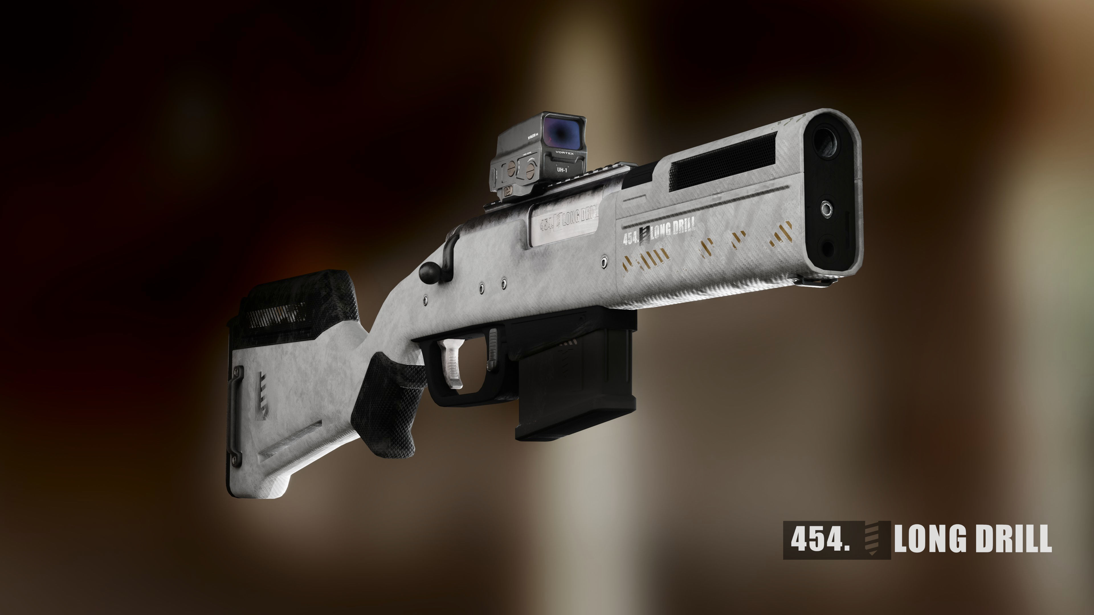 454 Long Drill Rifle Low-poly 3D model_3