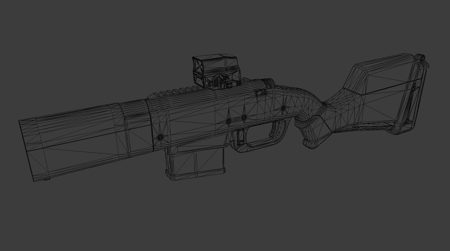 454 Long Drill Rifle Low-poly 3D model_7