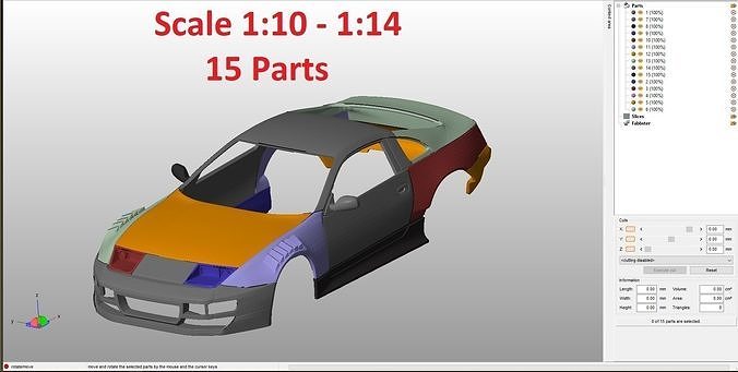 Nissan 300ZX Tuning Body For Print 3D print model 7