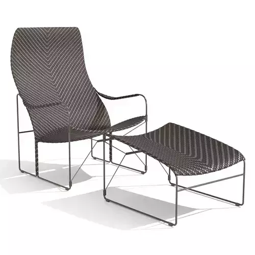 JANUS et Cie WHISKEY  Garden armchair and footstool