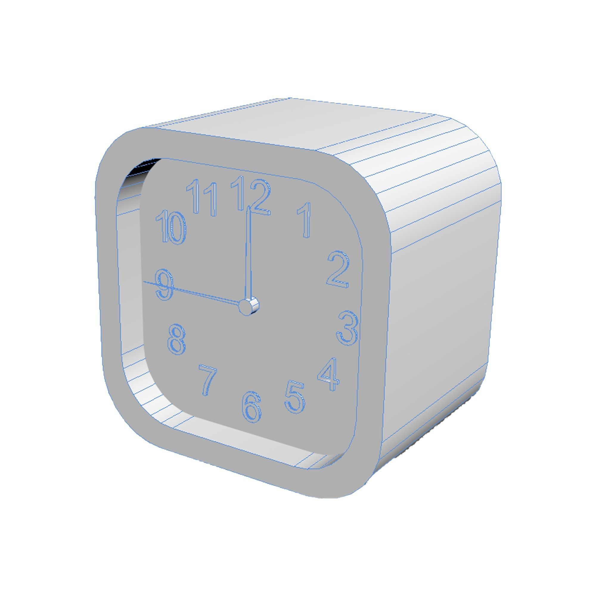 Clock two clocks 3D model_2