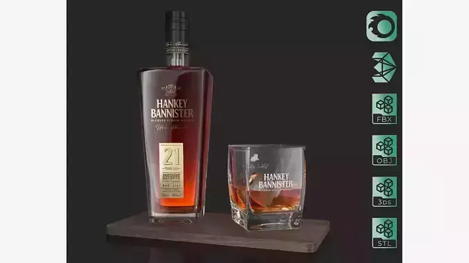 Hankey Bannister 21 YO Scotch Premium Whisky with Glass Drink