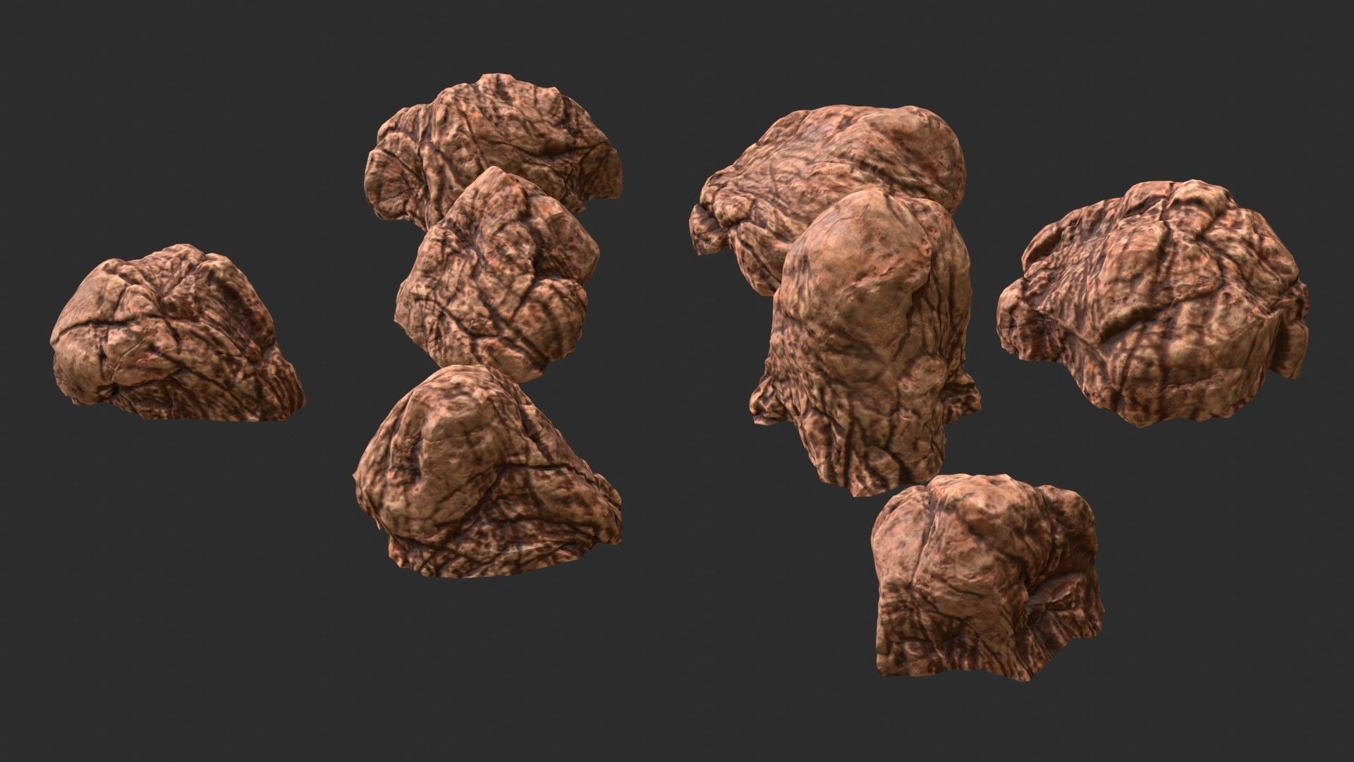 Red Desert Roks 02 Low-poly 3D model_5