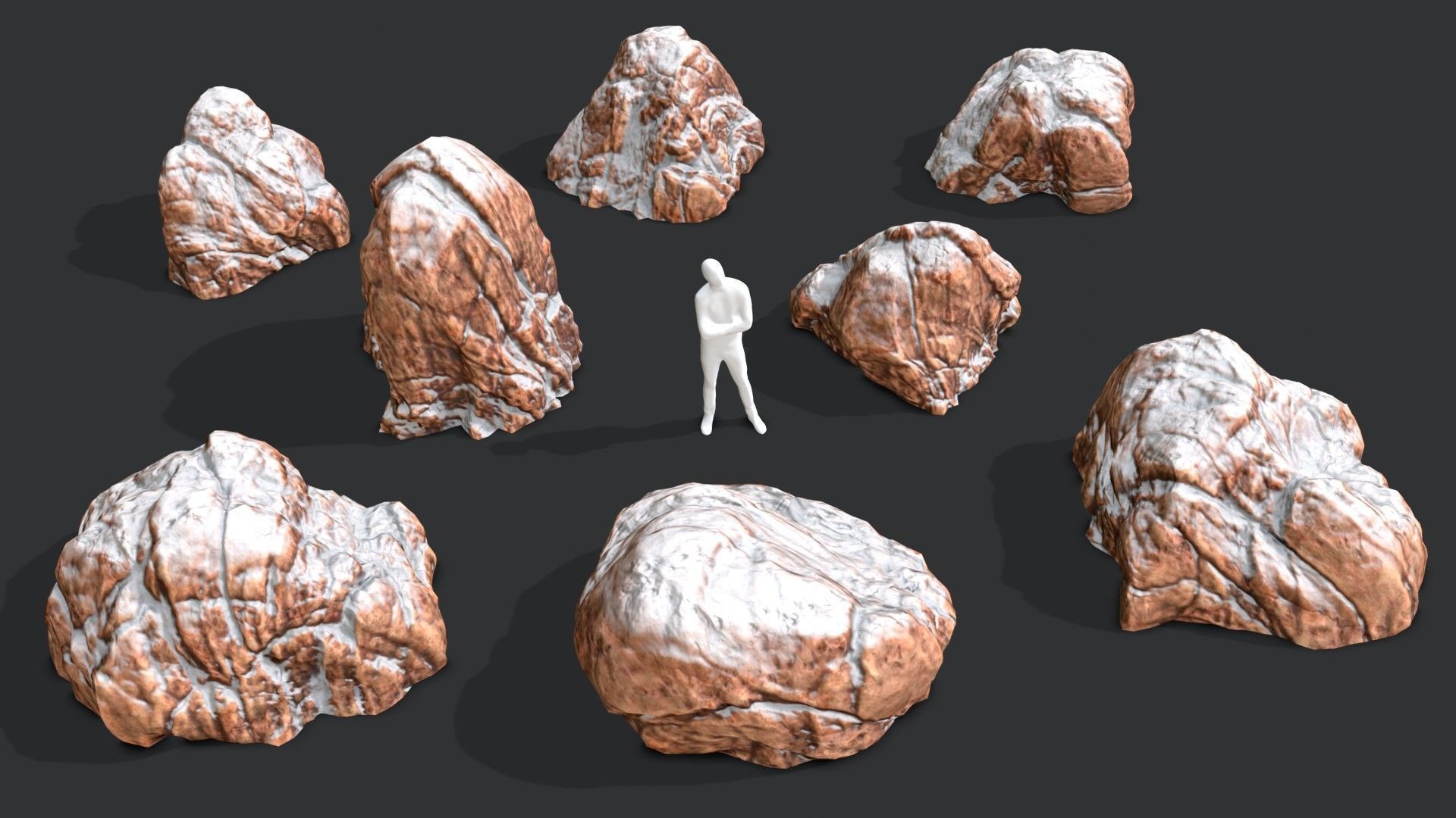Red Desert Roks 02 Low-poly 3D model_2