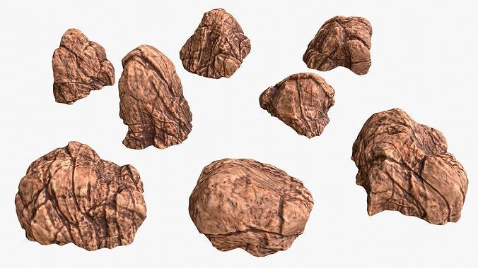 Red Desert Roks 02 Low-poly 3D model