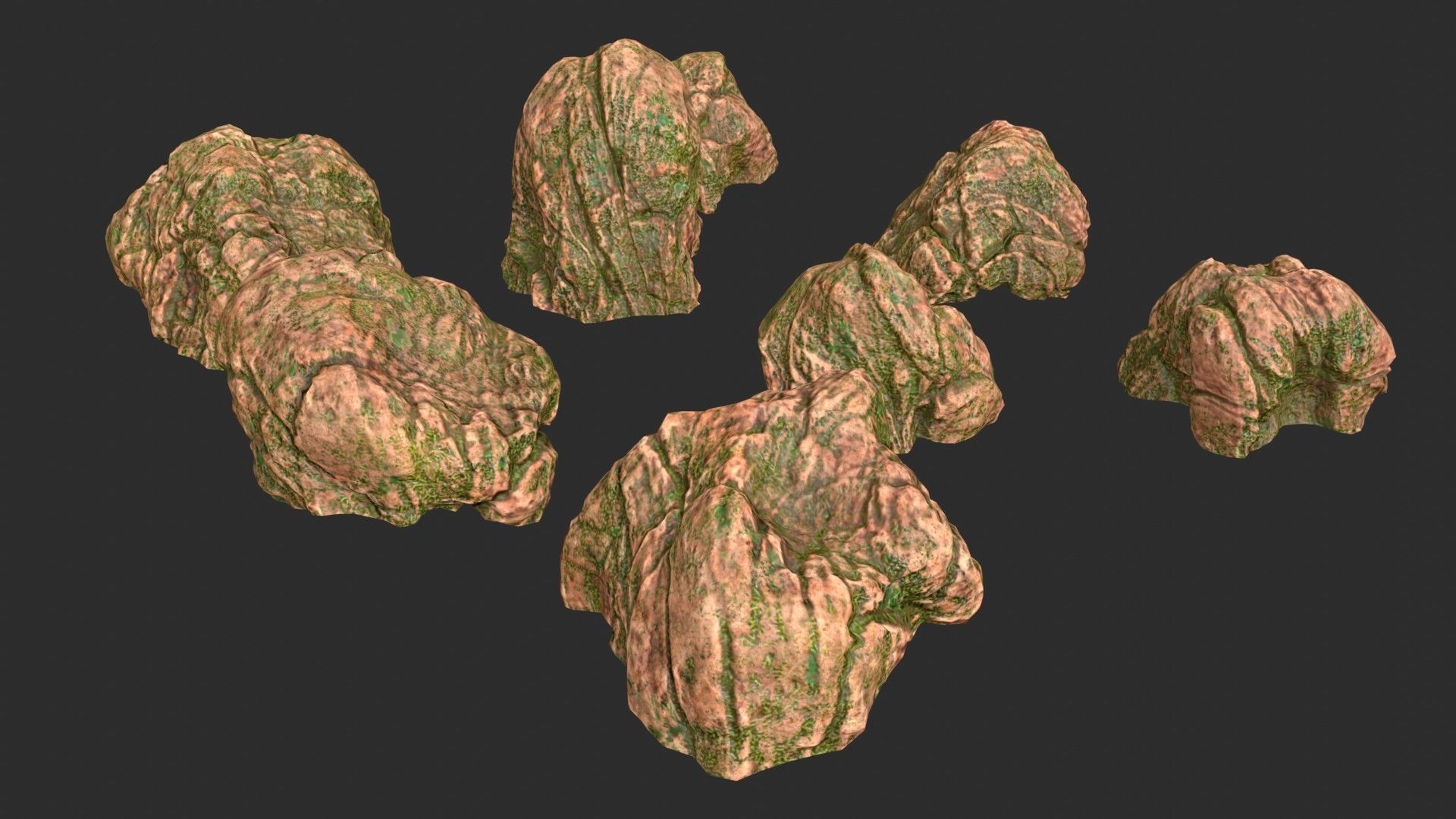 Red Desert Roks 02 Low-poly 3D model_45