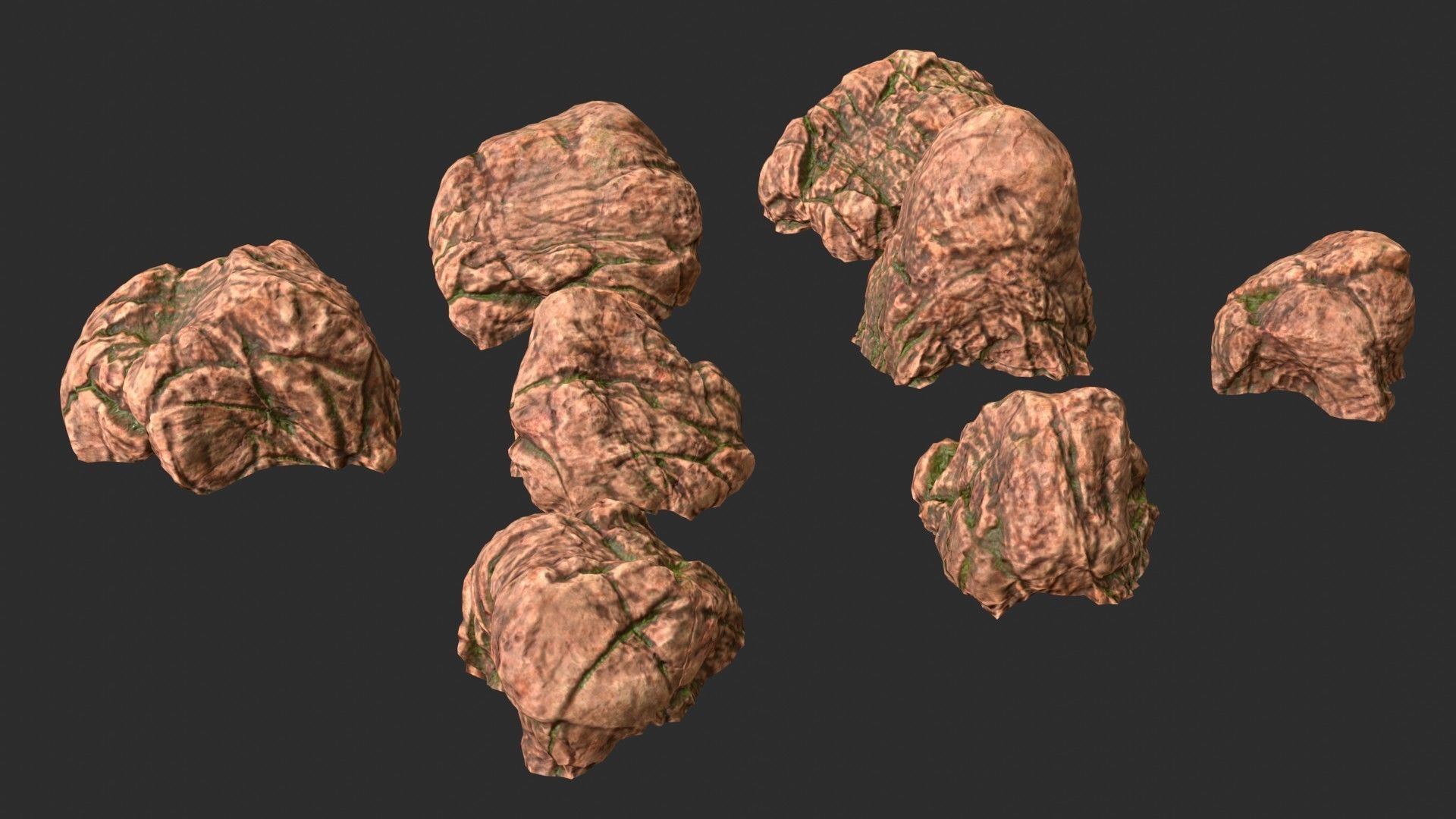 Red Desert Roks 02 Low-poly 3D model_41